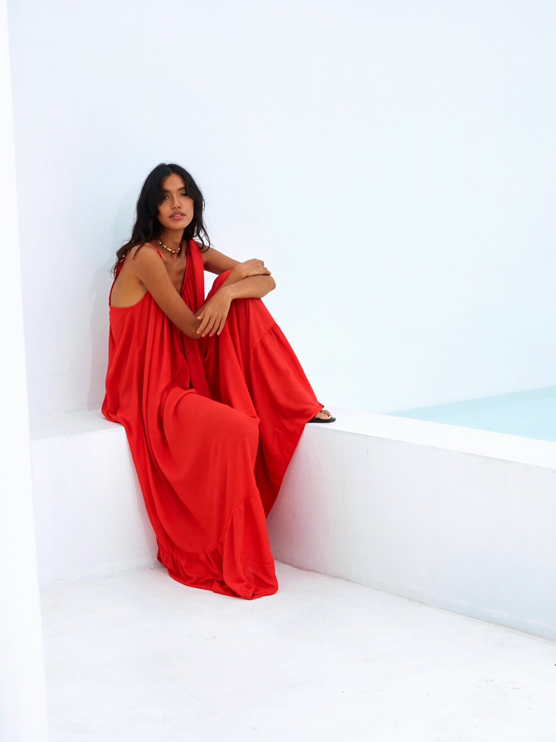 MALI Open Back Maxi Dress in Red - Summer maxi Dress | Resort Wear | Coco De Chom MALI Open Back Maxi Dress in Red - Summer maxi Dress | Resort Wear | Coco De Chom