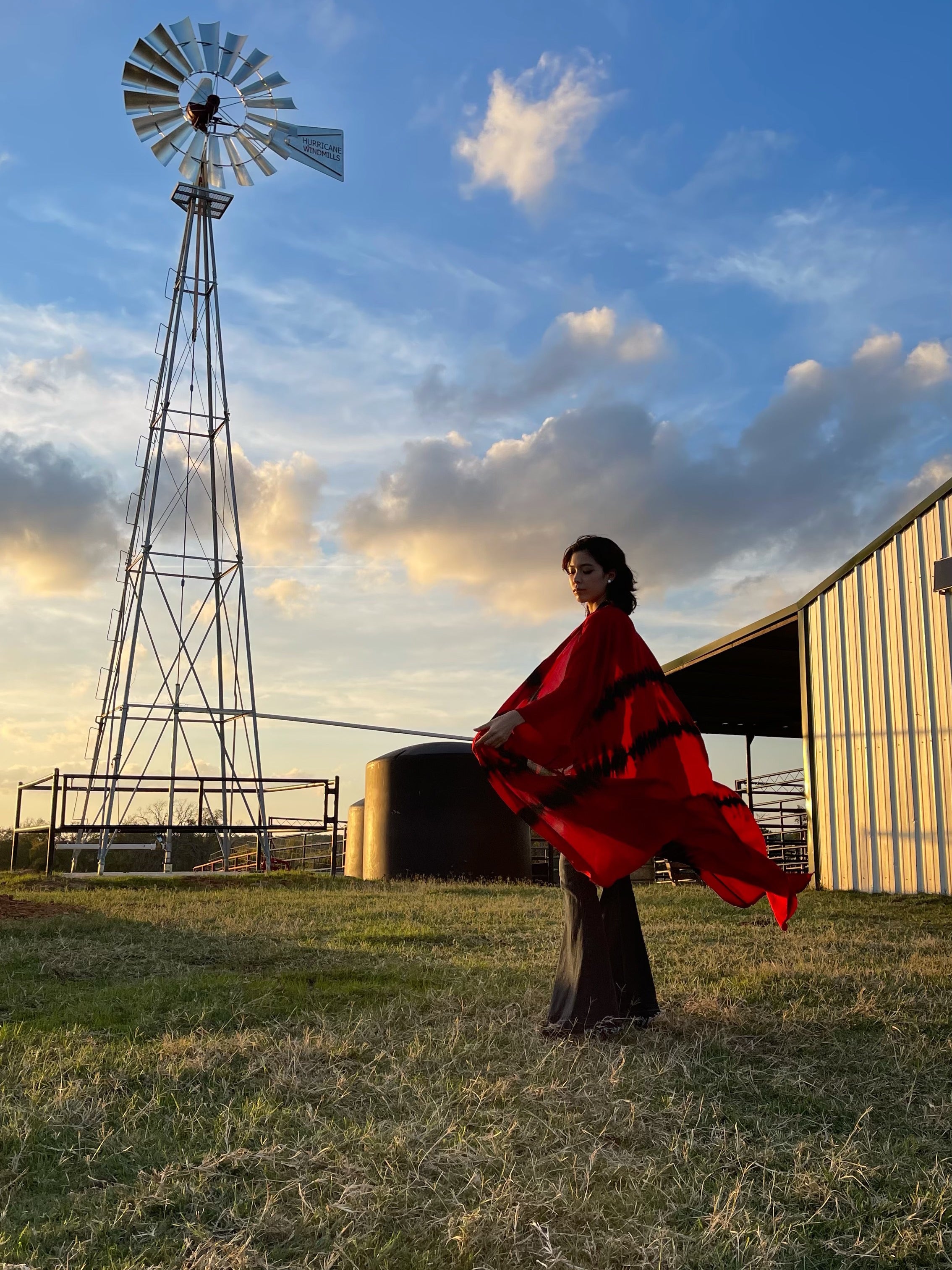 Dragon - Tie Dye Kimono Robe - Red